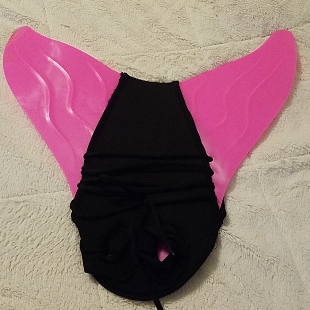 Kids Black One-Piece Pink Mermaid Monofin